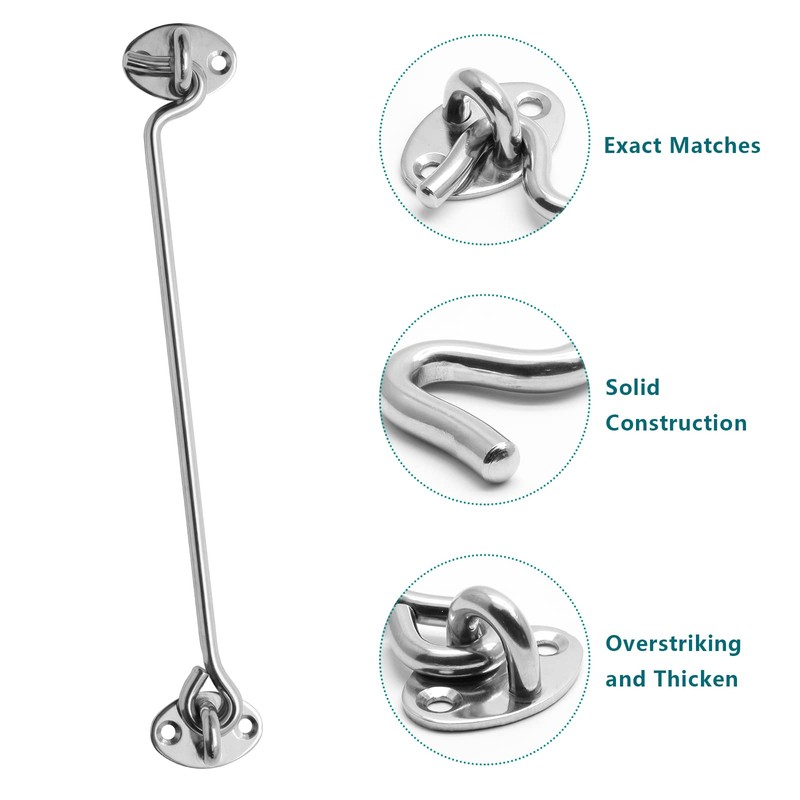 LDEXIN 2 Pack 12 Inch Gate Hook and Eye Latch