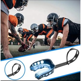Sports Mouth Guard with Strap Speaking Possible for American Football Martial Arts Boxing, Kickboxing, Hockey, Football Adult (55 mm, 2 Pieces)