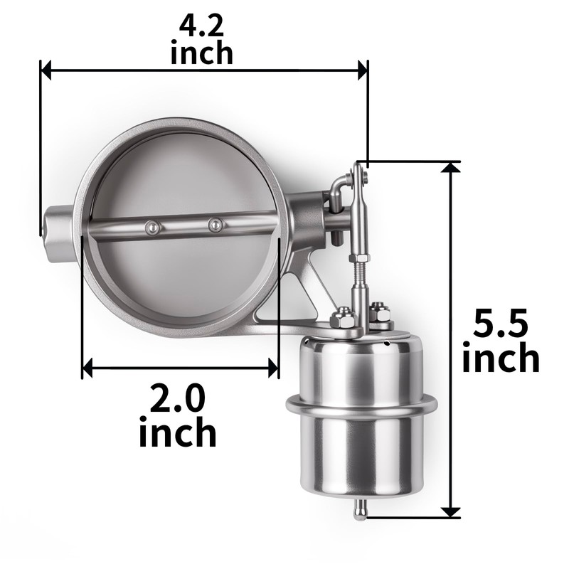 CNRAQR Universal 2" Vacuum Valve Exhaust Cutout with Stainless Steel