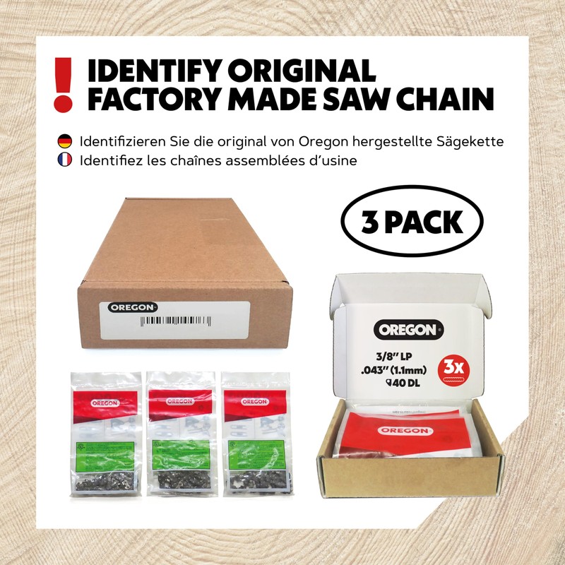 Oregon 3-Pack Pole Saw & Small Chainsaw Chain 3/8" LP