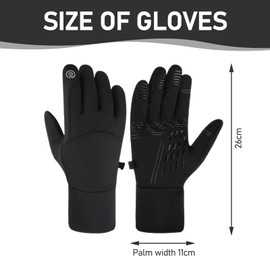Celiodd Men's Winter Gloves, Cycling Gloves, Men's Winter Thermal Gloves, Waterproof, Windproof, Touch Screen, Suitable for Outdoor Work, Riding and Skiing (L)