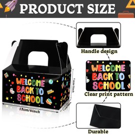 36 Pack Back to School Box Party Favor Paper Boxes Candy Box Bags Decorations for Students Foldable First Day of School Classroom Decorations for Last Day of School Supplies Pool Party Decorations
