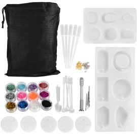 Craft Jewelry Pendant Silicone Mold DIY Craft Pendant Making Mold Screw Eye Pin Set