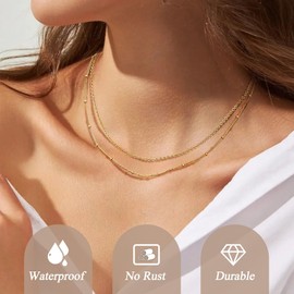 ORAZIO Layering Halskette Kette 14K Goldkette Silber 925 Damen Ketten Halskette Damen Ketten Choker Kette Goldkette Damen Ketten Schmuck Gold