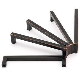 KOOFIZO Solid Square Bar Cabinet Handle - Oil Rubbed Bronze Furniture Pull, 5 Inch/128mm Screwhole Distance, Pack of 5 for Kitchen Cupboard Door, Bedroom Dresser Drawer, Bathroom Wardrobe Hardware