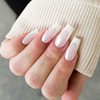 Medium Coffin Press on Nails White French Tip Fake Nails