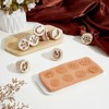 PH PandaHall Set of 8 Wooden Clay Stamp, Round Paw