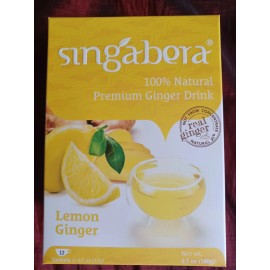 Singabera Original Lemon Ginger Drink,  12 packets