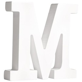 Rayher 62664000 MDF Letter M, White, 11 cm, Thickness 2 cm, 3D Wooden Letters Large