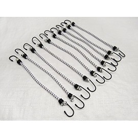 Bungee Cords X10 8MM X 600MM (Elastic Shock Hooks Tie Down Tarp Tent Canopy)