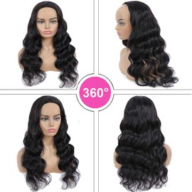 Half Wig Body Wave Human Hair Wigs for Black Women 3/4 Half Wig