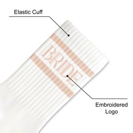 Mr&MrsGifts Bride Socks Wedding Gifts Bride to be Socks for Bridal Shower Bachelorette Party Accessories(FZ-Pink)