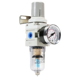 1/4 Inch NPT Air Filter Pressure Regulator, Air Compressor Water Separator with Gauge AW2000-02