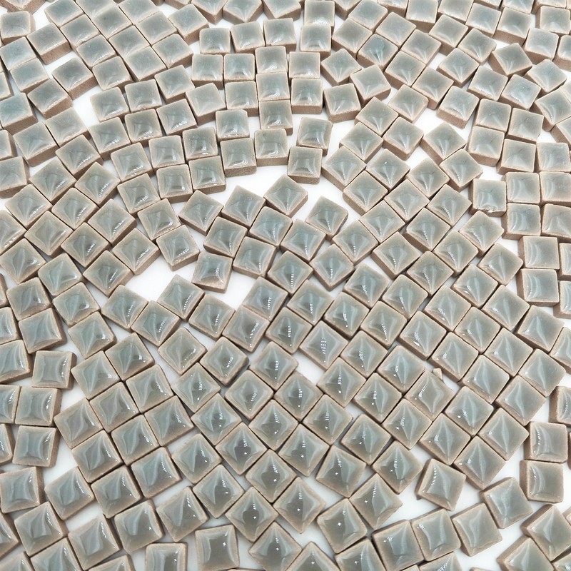 500PCS / 1.1LB Square Ceramic Mosaic Tiles, 0.4 x 0.4