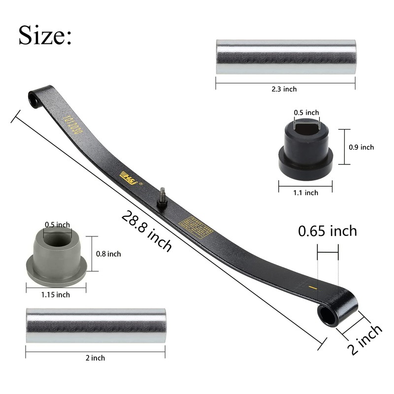 10L0L Golf Cart Front Leaf Spring Kit with Bushings &