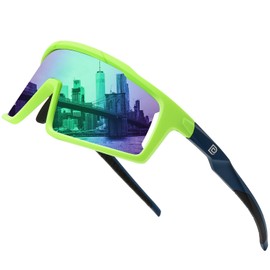 DUCO Cycling Sunglasses for Men Women Polarized Sports Sunglasses UV400 Baseball Sun glasses Anti Scratch Goggles DC0040 (Green Frame Green Lens)
