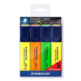Staedtler 364-S WP4P Resaltador Textsurfer clásico que contiene 3 + 1