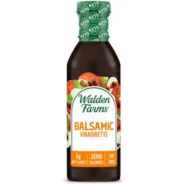 Walden Farms Balsamic Vinaigrette - Calorie-Free, Gluten-Free, Low Carb, Keto-Friendly, Vegan, Sugar-Free, Dressing with Classic Balsamic Flavor for Salads & Marinades, (12 oz Bottle x 6)