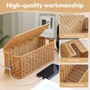 Handmade Rattan Cable Box, Cable Management Box for Hiding Cables,