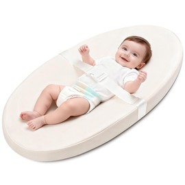 Baby Diaper Changing Pad, Wipeable Baby Changing Pad for Dresser, Contoured Waterproof Changing Pad with PU Cover, Non-Slip Safety Belt & Bottom, Portable, Lightweight