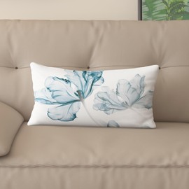 Sladjana Textured Modern Minimalist Pillow Cover with Creative Floral Print, Digital-Printed Square Cushion Cover for Living Room Sofa (20 * 28inch-03027)