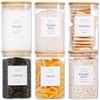 CZZGSM 6 Pack Square Kitchen Storage Jars with Airtight Bamboo