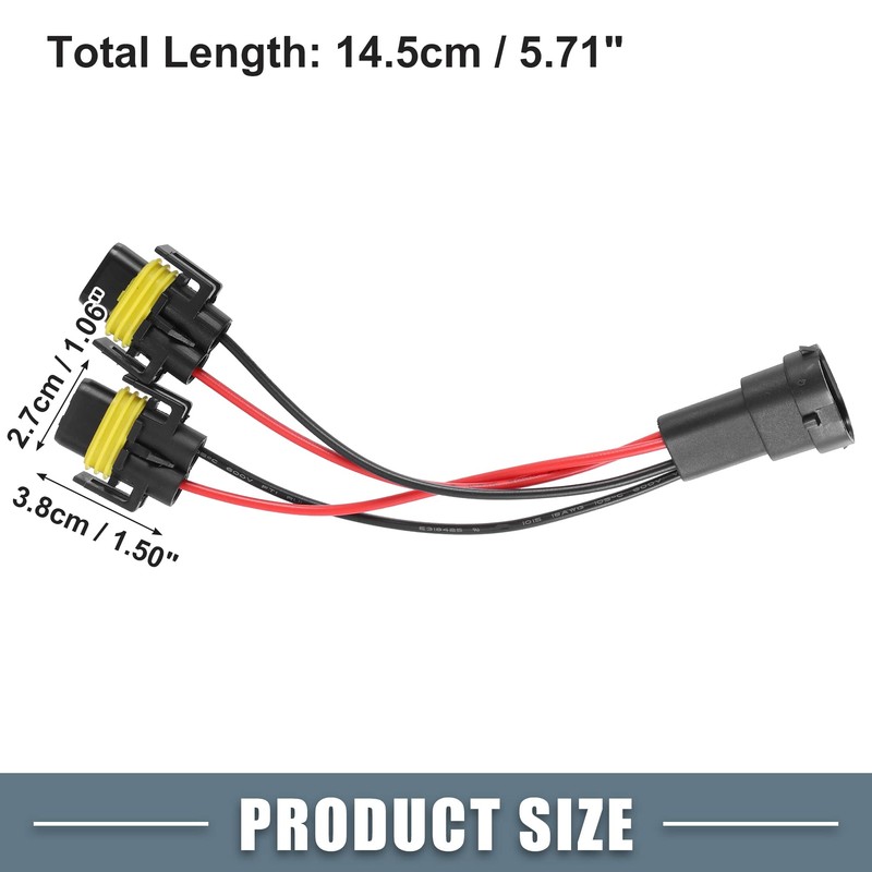 X AUTOHAUX H11 H8 H9 Male Transfer Female Splitter Connector