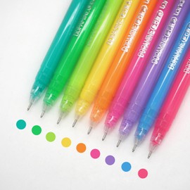 Yolaka Gel Pens with Fine Point 0.6mm, 9 Colors Drawing Pencils for Adult Coloring Books Smooth Writing Pen Set for Journaling(Dopamine)