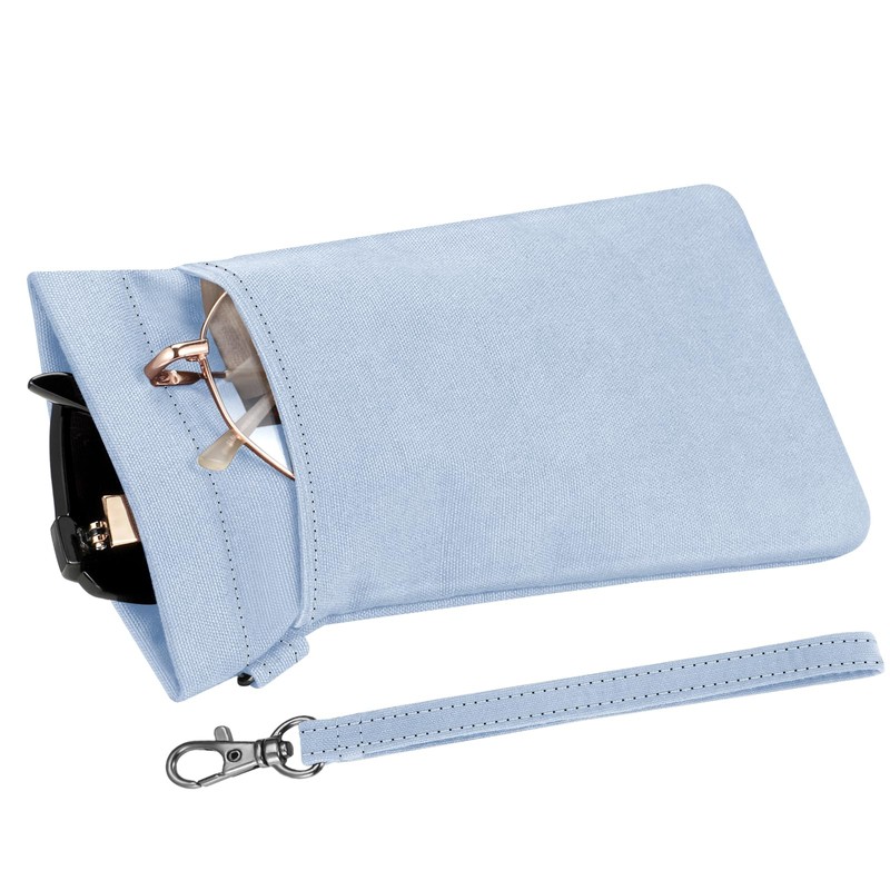 Fintie Double Eyeglasses Pouch with Carrying Strap, Portable Squeeze Top