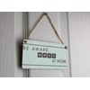 Genius at Work: Funny Full Colour Hanging Plywood Sign -