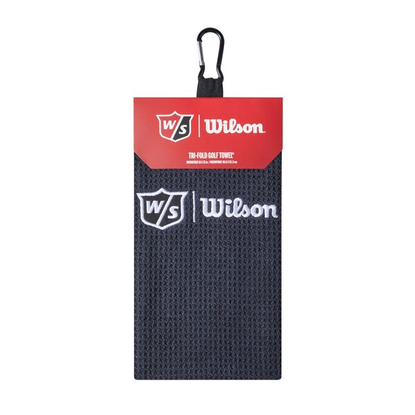 Wilson Staff Unisex Golf-Towel, Triple Folded, TRI FOLD, Microfibre, Black, One size fits all, WGA9000102