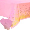 4 Pack Disposable Plastic Tablecloth, Gold Stamping Dot Rectangular Table