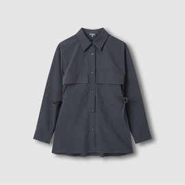 JAJU [JAJU] Women's Safari Pocket Shacket_Charcoal
