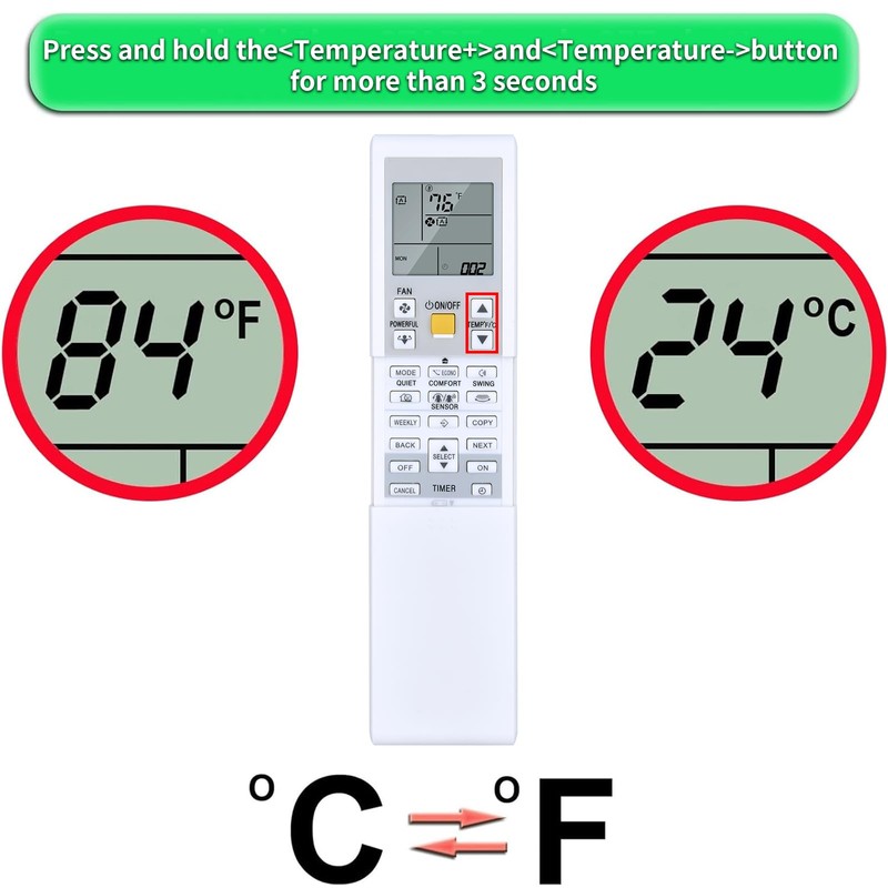 Replacement for DAIKIN AC Air Conditioner Remote Control, Compatible with