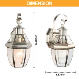 Outdoor Light Fixture, Outdoor Wall Lights, Porch Lights Outdoor with E26 Sockets and Clear Beveled Glass, Exterior Outdoor Light Lighting Fixtures for Entrances