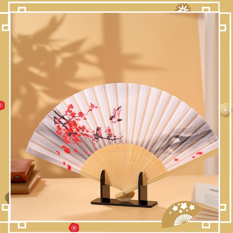 Roowest 2 Pcs Acrylic Fan Display Stand Folding Japanese Chinese