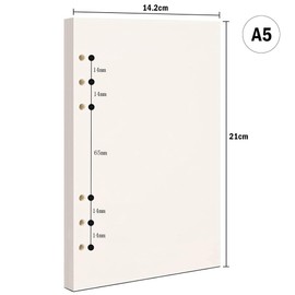 6 Pack A5 Refill Paper 6 Holes Paper Blank 270 Sheets / 540 Pages Refill Paper Refill Inserts Note Paper for Ring Binder Inserts Refillable A5 Notebook