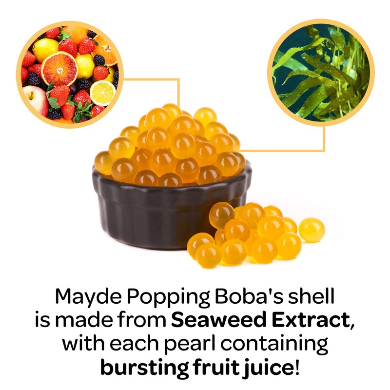 Mayde Popping Boba Pearls for Drinks, Desserts, & Breakfast Bowls
