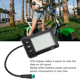 plplaaoo Ebike LCD Display, Electric Bicycle LCD GD01 Display, 5 Pin Waterproof Plug 36V 48V Plug, Electric Bicycle LCD Display For 22.2mm Handlebar, Electric Bicycle Accessories, Ebike Displa