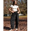 TARSE Womens Linen Palazzo Pants Baggy Casual Harem Pants with