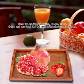 30 x 20 x 2.5cm Wooden Tray, Flat and Smooth Beverage Tray for Serving Food in Restaurant Hotel, Suitable for Indoor and Outdoor