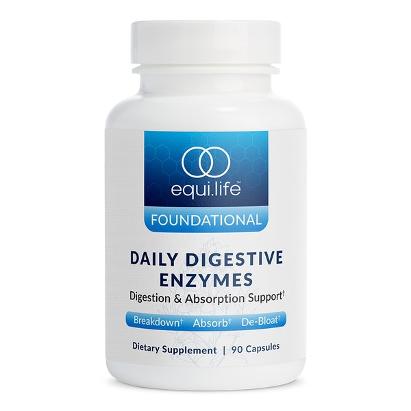 Equilife - Daily Digestive Enzyme, Gut Health Supplement, May Help Aid Digestion, Promotes Bloating & Gas Relief, Supports Nutrient Absorption, Formulated for Food Sensitivity, Vegan (90 Servings)