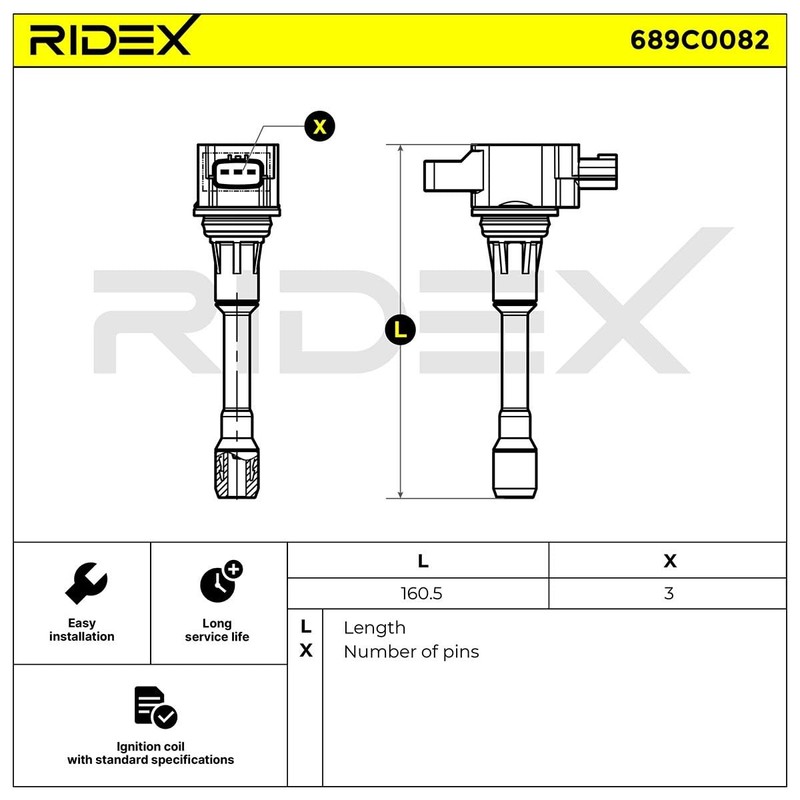 RIDEX 689C0082 Ignition Coil Ignition Coil