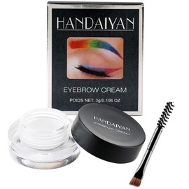 Augenbrauen Pomade, wasserdichtes Augenbrauen-Gel, Augenbrauen-Pomade mit Pinsel, langanhaltend, für dichte und natürlich aussehende Augenbrauen-Weiß
