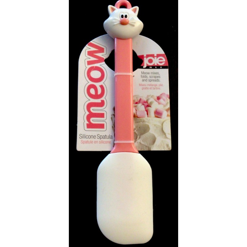 Joie Pink Meow Cat Kitten Rubber Spatula Cooking Baking White