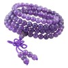 Shanxing 6mm Amethyst Crystal 108 Prayer Beads Mala Wrap Bracelet
