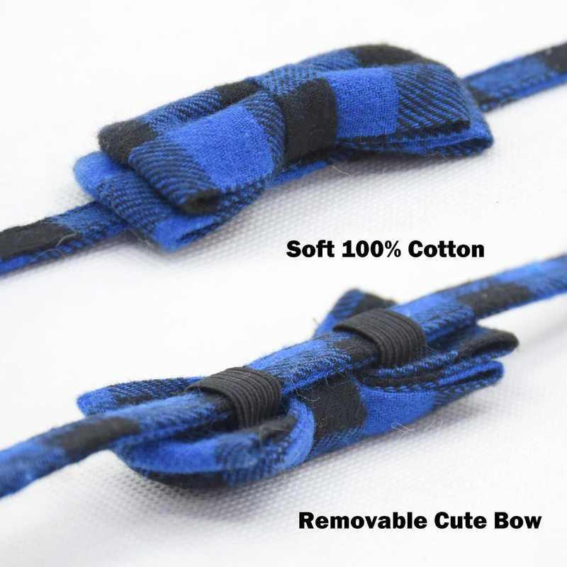 Cat Collar Breakaway with Bell and Bow Tie, Plaid Design
