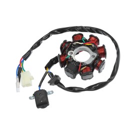 REPAIROCK 5 Wires 8 Pole AC Motorcycle Magneto Stator Plate Ignition Coil for 50cc 80cc GY6 Engine for ATV Scooter Go-Kart UTV Mini-Bike Black - Pack of 1 Auto Replacement Parts