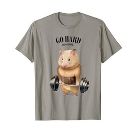 Hamster Muscle Training with Barbell Shrug Bar Fitness Gym T-Shirt