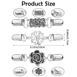 Clothing Clips, 3Pcs Vintage Alloy Dress Clips, Non-Slip Grip for Shawls Cardigans & Dress Waist Tightening